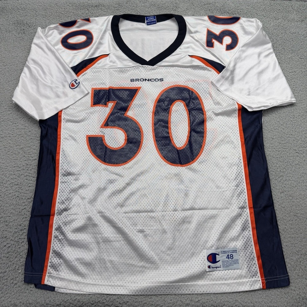Champion Terrell Davis #30 XL 48 Vintage White Denver Broncos Football Jersey